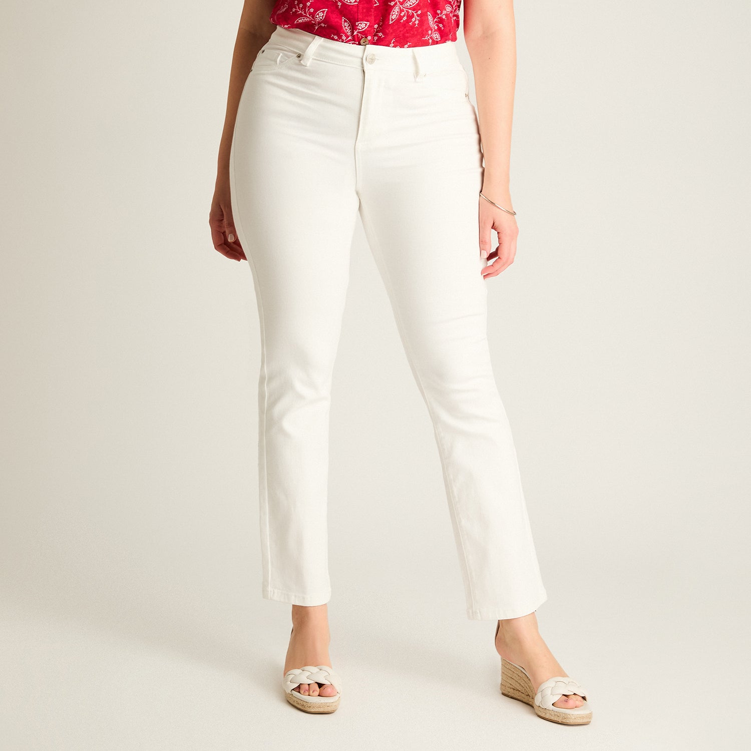 Jeans Recto 5 Bolsillos Blanco